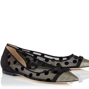 Jimmy Choo polka dot mesh flat